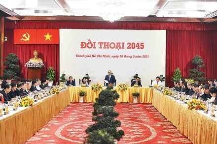 "Đối thoại 2045" diễn ra tại Hội trường Thống Nhất, TP Hồ Chí Minh. Ảnh: Quang Hiếu 