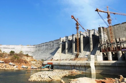 Một góc công trình đầu mối Hồ chứa nước Sông Cái.