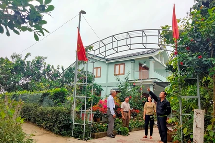 Một góc cụm dân cư “sáng - xanh - sạch - đẹp” thôn Cừa Lĩnh, xã Đức Lĩnh, Vũ Quang (Hà Tĩnh).