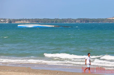 Tàu Bạch Đằng chở 1.500 tấn tro bay bị chìm tại vùng biển Mũi Né chỉ cách bờ khoảng 300 m.