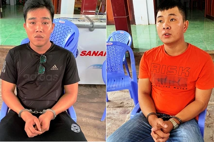 Hai đối tượng đã bị lực lượng công an bắt giữ.