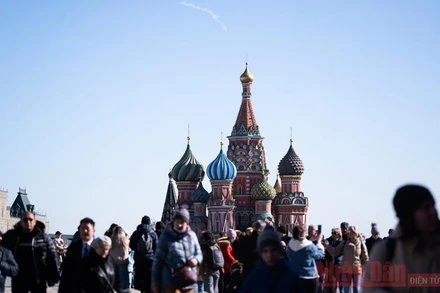 Quảng trường Đỏ ở thủ đô Moscow một ngày cuối tháng 3-2021. (Ảnh: Thanh Thể)