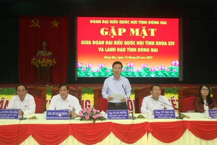 Đồng chí Võ Văn Thưởng phát biểu ý kiến tại buổi gặp mặt.