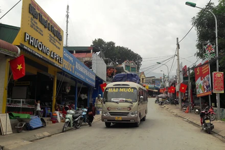 Một góc phố ở thị trấn huyện vùng cao Mường Lát 