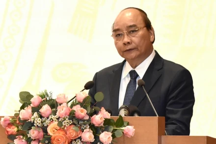 Thủ tướng Nguyễn Xuân Phúc phát biểu tại hội nghị.