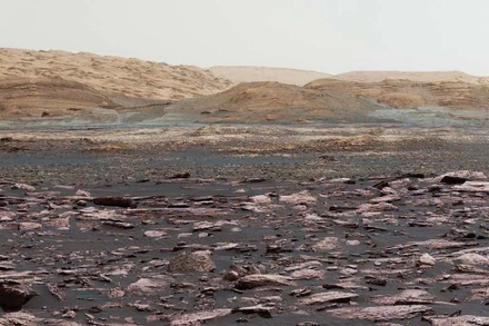 Hình ảnh bề mặt sao Hỏa được chụp bởi tàu thám hiểm của NASA Curiosity. Ảnh: NASA.