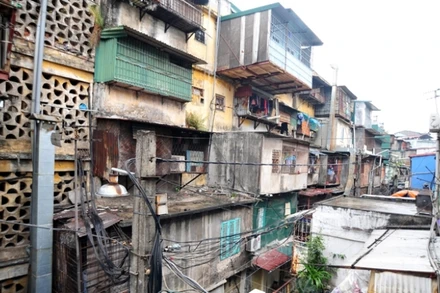 Khu chung cư cũ Ngọc Khánh, quận Ba Đình xuống cấp.