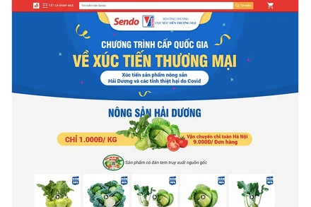 Nông sản Hải Dương được tiêu thụ trên sàn Sendo.