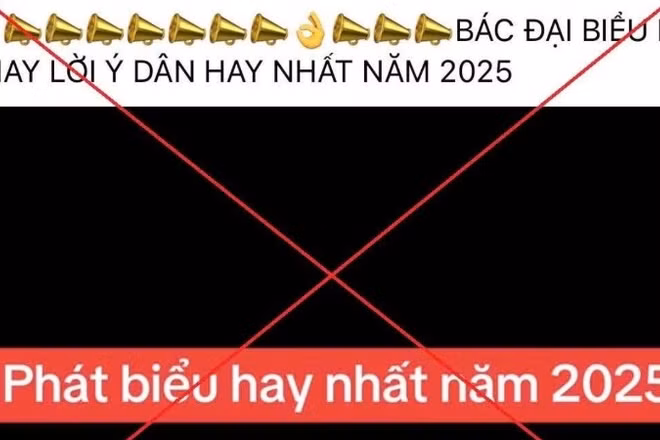 Ảnh chụp màn hình video tạo dựng từ AI có nội dung giả mạo, sai sự thật.