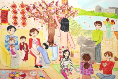 Một tác phẩm tham dự cuộc thi "Tết Việt Nam trong tôi". (Ảnh: Ban Tổ chức cuộc thi)