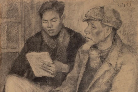 Một bài nghiên cứu hình họa được chọn giới thiệu trong Triển lãm.