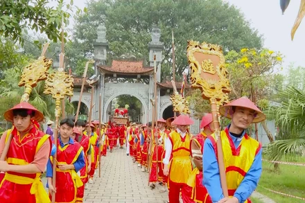 Lễ rước nước, hoạt động mở đầu của Lễ hội Hoa Lư, tỉnh Ninh Bình, năm 2025.