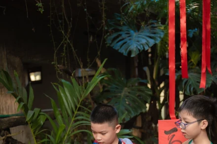 Niềm vui đầu năm với chữ và đạo học tại một không gian văn hóa tư nhân ở thành phố Huế. Ảnh: Xuân Thao