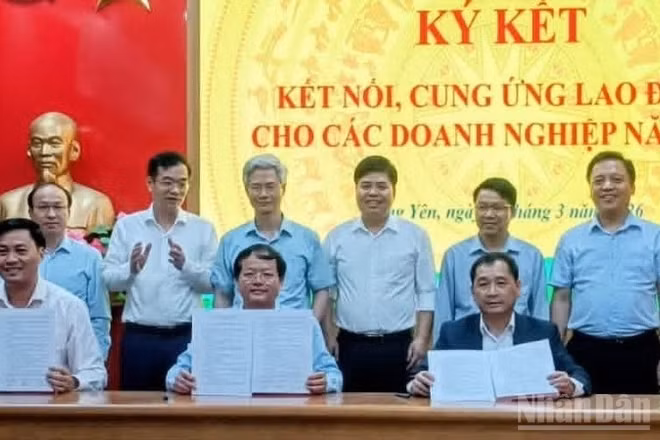 Có 6 đơn vị ký kết hợp tác đào tạo theo đơn đặt hàng tại Hội nghị kết nối cung cầu lao động cho doanh nghiệp do Sở Nội vụ tỉnh Hưng Yên tổ chức.