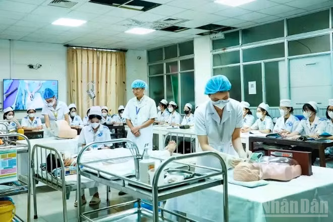 Sinh viên học tập tại Khoa Điều dưỡng, Trường đại học Y Dược Thái Bình.