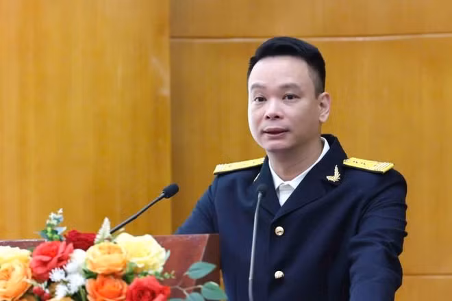 Trưởng Thuế TP Hà Nội Vũ Mạnh Cường phát biểu chỉ đạo tại hội nghị tập huấn.