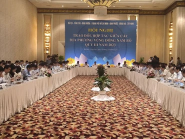Toàn cảnh Hội nghị Trao đổi hợp tác giữa các địa phương vùng Đông Nam Bộ quý III/2023.