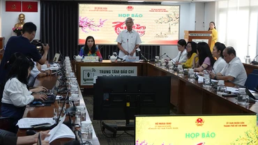 Quang cảnh buổi họp báo chương trình Xuân Quê hương 2024.