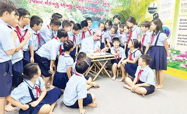 Không gian văn hóa Hồ Chí Minh tại Trường tiểu học Triệu Thị Trinh, Quận 10.