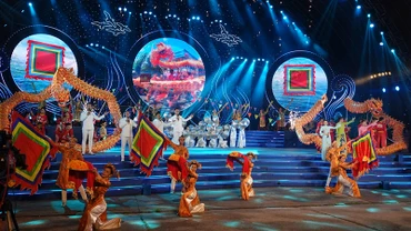 Tiết mục khai mạc Lễ hội Nghinh Ông - Cần Giờ. (Ảnh: Thế Anh)