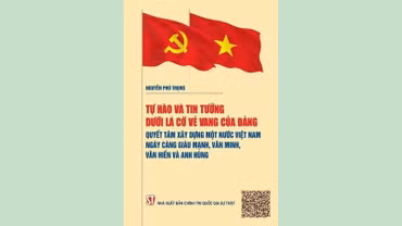 Trang bìa cuốn sách điện tử “Tự hào và tin tưởng dưới lá cờ vẻ vang của Đảng, quyết tâm xây dựng một nước Việt Nam ngày càng giàu mạnh, văn minh, văn hiến và anh hùng” của Tổng Bí thư Nguyễn Phú Trọng.
