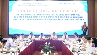 Các đại biểu tham dự Hội thảo quốc gia về chủ đề: “Một số vấn đề lý luận và thực tiễn về công tác tham mưu của các cơ quan Đảng ở Trung ương và ở các Tỉnh ủy, Thành ủy trực thuộc Trung ương qua 40 năm thực hiện công cuộc đổi mới".