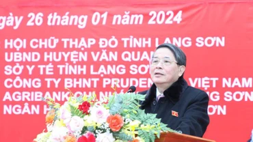 Đồng chí Phó Chủ tịch Quốc hội phát biểu tại chương trình "Tết nhân ái" - Xuân Giáp Thìn 2024 tại huyện Văn Quan (Lạng Sơn).
