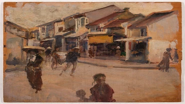 "Một góc phố Hà Nội", tác phẩm sơn dầu trên ván của Victor Tardieu.