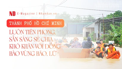 Thành phố Hồ Chí Minh: Luôn tiên phong, sẵn sàng sẻ chia khó khăn với đồng bào vùng bão, lũ 