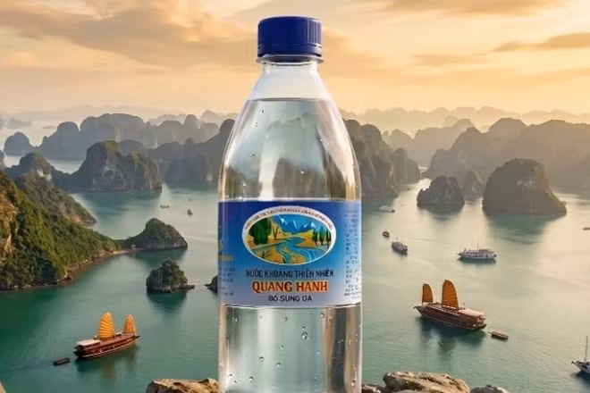 Nước khoáng Thiên nhiên Quang Hanh "chai béo" với thiết kế truyền thống, mang lại cảm giác trong trẻo và lưu giữ độ tinh khiết nguyên bản từ mạch nước ngầm.