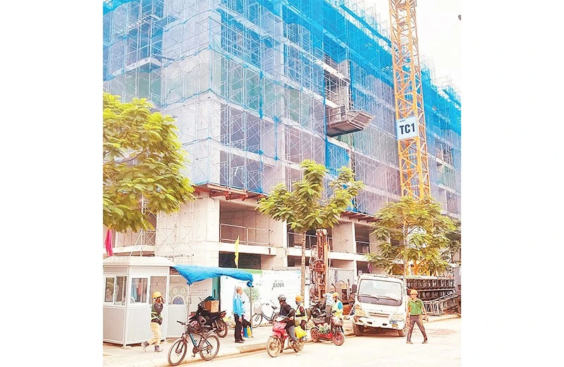 Dự án nhà ở xã hội EcoHome Sông Thương số 02, thuộc khu đô thị phía nam, phường Bắc Giang.