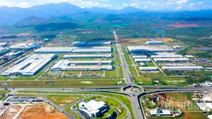 Một góc tại Khu công nghiệp Thaco Chu Lai nhìn từ trên cao.