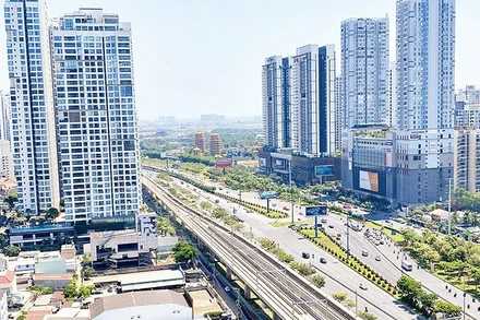 Tuyến Metro số 1 chạy dọc khu đô thị mới. (Ảnh CTV)
