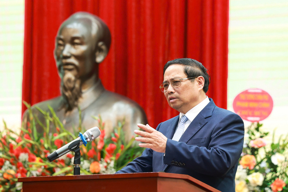 Thủ tướng Phạm Minh Chính phát biểu giao nhiệm vụ tại buổi lễ. tt4.jpg