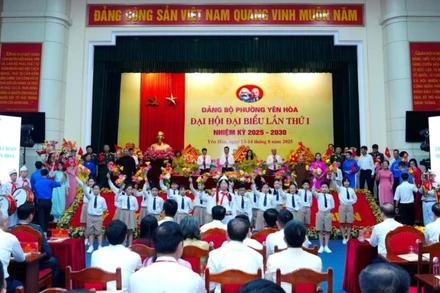 Quang cảnh Đại hội đại biểu Đảng bộ phường Yên Hòa lần thứ I, nhiệm kỳ 2025-2030.