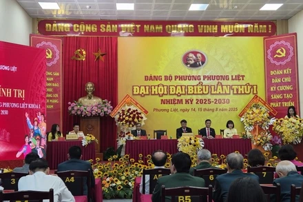 Quang cảnh Đại hội đại biểu Đảng bộ phường Phương Liệt lần thứ I, nhiệm kỳ 2025-2030.