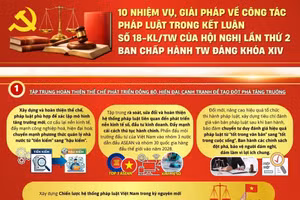 10 nhiệm vụ, giải pháp về công tác pháp luật
