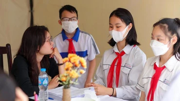 Phòng tham vấn tâm lý học đường tại Trường THCS Ngô Sĩ Liên, Hoàn Kiếm, Hà Nội. (Ảnh Thẩm Anh)