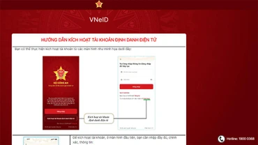 Ứng dụng ứng dụng định danh điện tử VNeID. (Ảnh: Bộ Công an)