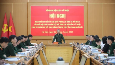 Toàn cảnh buổi làm việc tại Tổng cục Hậu cần-Kỹ thuật.