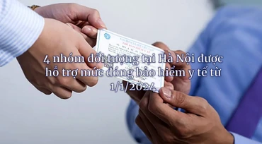 [Infographic] 4 nhóm đối tượng tại Hà Nội được hỗ trợ mức đóng bảo hiểm y tế từ 1/1/2024