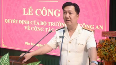 Thượng tá Nguyễn Văn Hạnh được bổ nhiệm giữ chức Phó Giám đốc Công an tỉnh Bến Tre. (Ảnh: HOÀNG TRUNG)