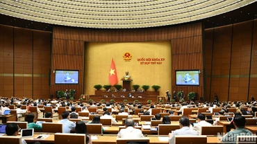 Một phiên thảo luận ở hội trường tại Kỳ họp thứ 6, Quốc hội khóa XV. (Ảnh: DUY LINH)