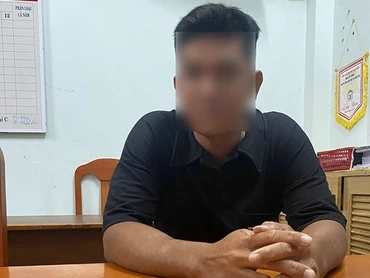Đối tượng tại trụ sở công an