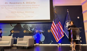 Phó Tổng Thư ký Liên hợp quốc Rosemary DiCarlo tại cuộc họp ACUNS ở Washington, DC, ngày 21/6/2023. (Ảnh: UNIC Washington)