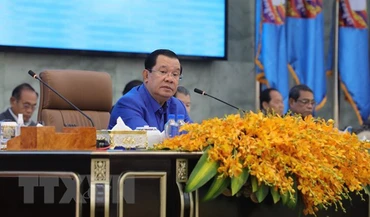 Chủ tịch Đảng Nhân dân Campuchia Hun Sen. (Ảnh: AKP/TTXVN phát)