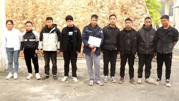 Các đối tượng bị bắt giữ tại Đồn Biên phòng Chi Lăng, Bộ đội Biên phòng tỉnh Lạng Sơn.