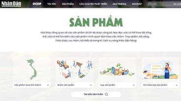 Giao diện trang chủ Chuyên trang OCOP của Báo Nhân Dân.