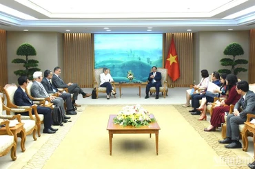 Quang cảnh buổi tiếp. (Ảnh: Trần Hải)