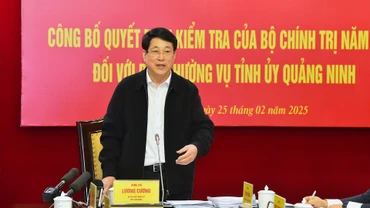 Chủ tịch nước Lương Cường phát biểu chỉ đạo tại Hội nghị công bố Quyết định kiểm tra của Bộ Chính trị, Ban Bí thư năm 2025 đối với Ban Thường vụ Tỉnh ủy Quảng Ninh.